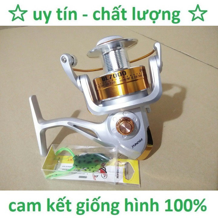 Máy Câu Yumoshi 7000 Kim Loại Giá Hủy Diệt - Tặng Kèm 1 Éch Giả Câu Cá