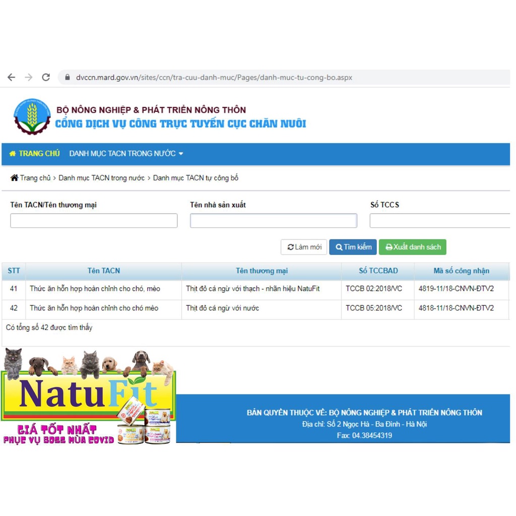 Pate cho Chó Mèo NatuFit lon 160g