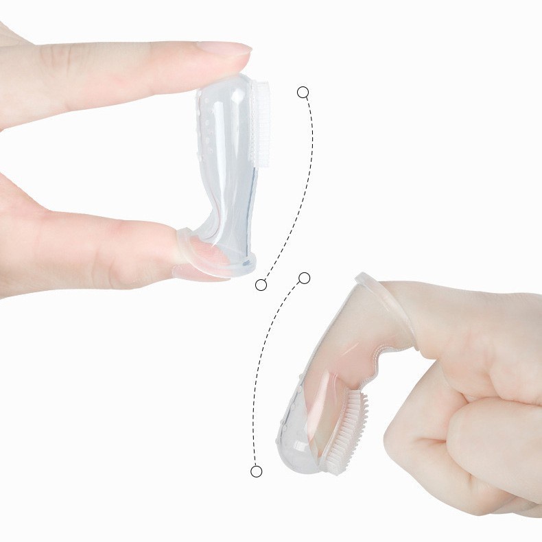 Bàn chải đánh răng bằng silicon mềm đeo ngón tay thích hợp sử dụng cho bé