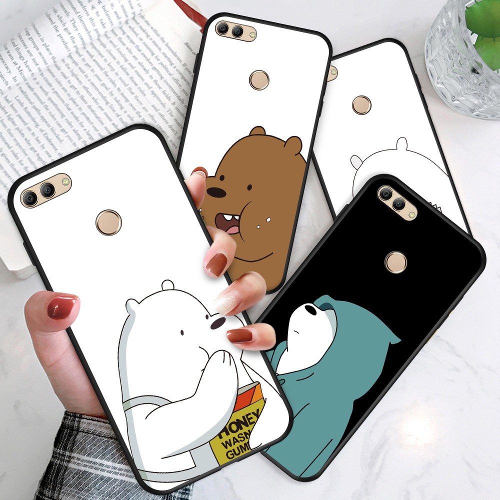 Huawei P10 P8 P9 Plus Lite huawie For Soft Case Silicone Casing TPU Cute Cartoon Lovely Brown White Stupid Bear Phone Full Cover simple Macaron matte Shockproof Back Cases