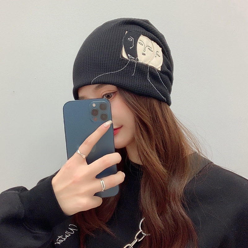 Mũ len nữ trùm đầu SEASON YOLA SHOP phong cach hàn quốc dệt kim thời trang thu đông se lạnh MULEN.001