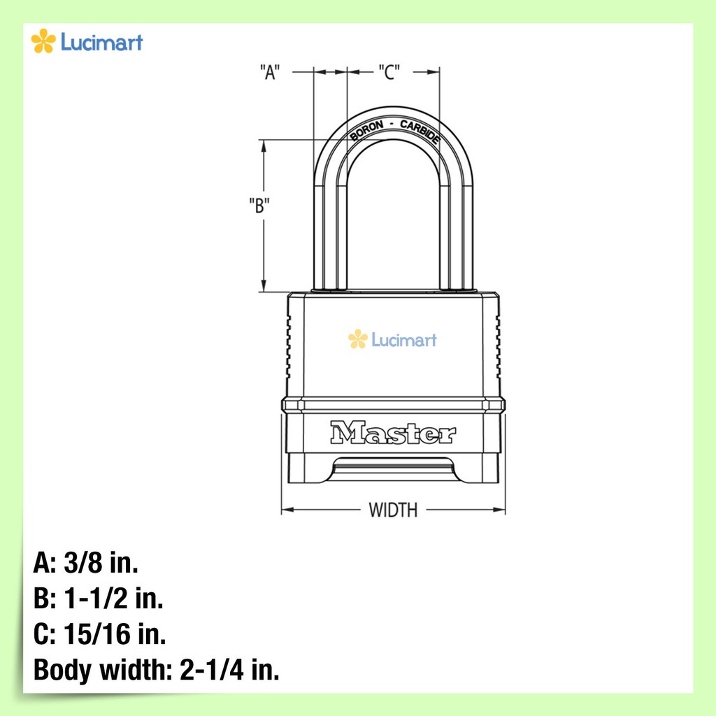 Ổ khóa  Master Lock  M175XDLF chống cắt, dùng mật mã, hàng từ USA,
