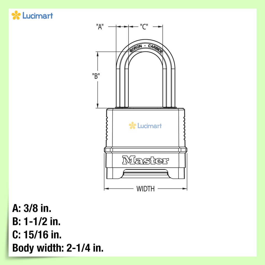 Ổ khóa chống cắt, dùng mật mã, hàng từ USA, Master Lock  M175XDLF