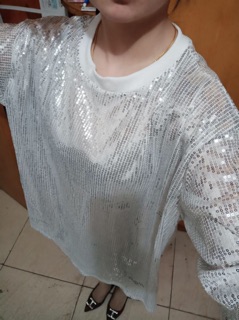 [Sẵn Hàng]♥️Áo Phông Sequin Blingbling(ảnh thật)Fzsize dưới 60kg