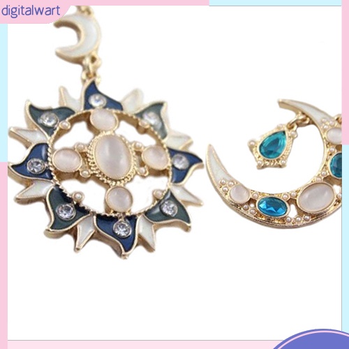 Khuyên Tai Hình Trăng Sao Đính Đá Phong Cách Hàn Quốc Thanh Lịch Dành Cho Nữ