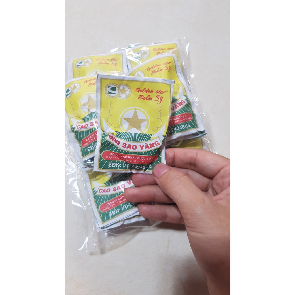 Cao Sao Vàng Cao Xoa Nhức Đầu - Sổ Mũi – Côn Trùng Đốt 3g/hộp