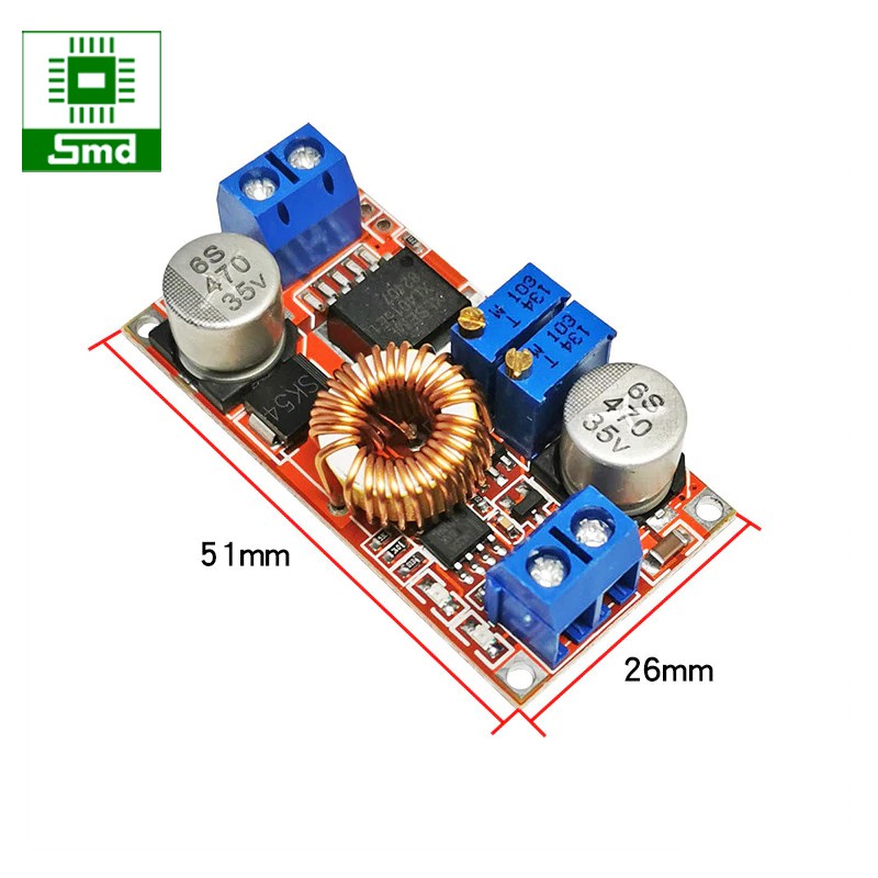 Module nguồn hạ áp có hạn dòng 5A XL4015, mạch buck 5a, có thể sử dụng làm led driver