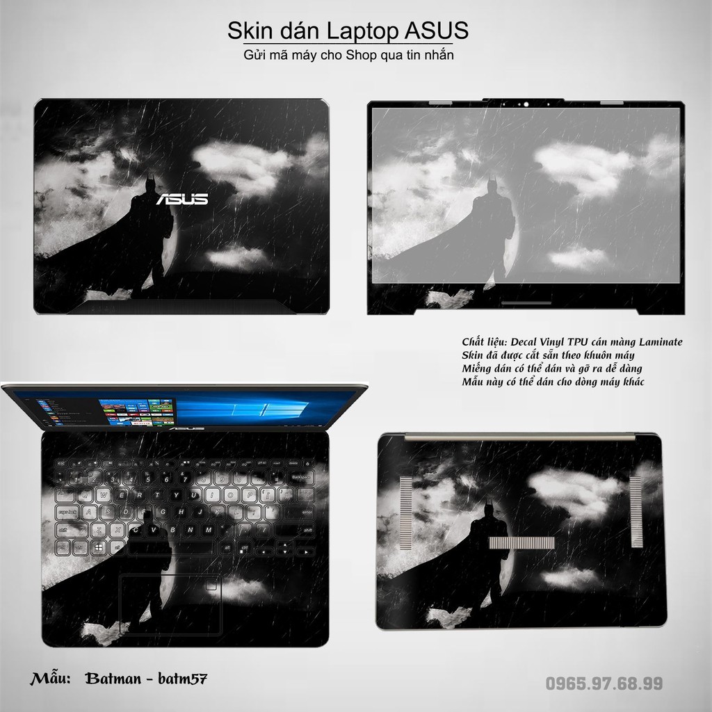 Skin dán Laptop Asus in hình Người dơi _nhiều mẫu 3 (inbox mã máy cho Shop)