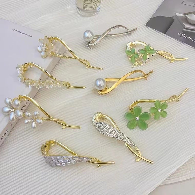 Kẹp Tóc Kim Loại Thiết Kế Đơn Giản Tinh Tế Phong Cách Hàn Quốc Cho Nữ