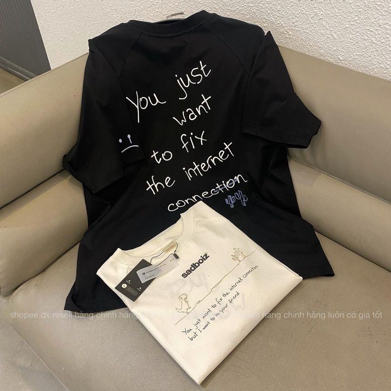 Áo thun nam nữ sad boiz SADDINO SEASON 2, Áo thun tay lỡ form rộng Sadboiz SADDINO SEASON 2 chất cotton thêu logo tay | BigBuy360 - bigbuy360.vn