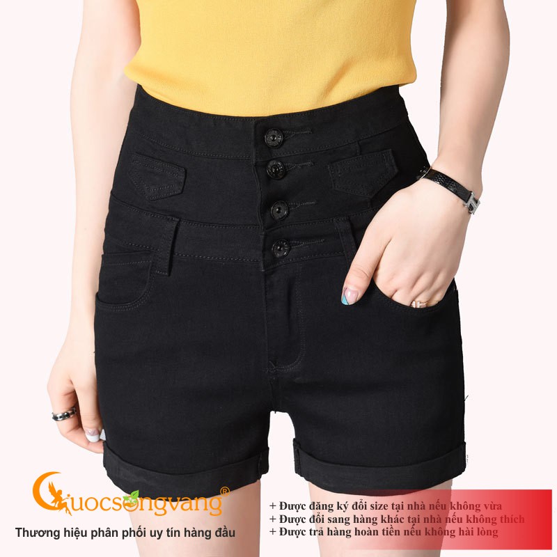 Quần short nữ lưng cao quần short jean cạp cao màu GLQ064 Cuocsongvang