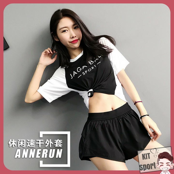 Áo thun phông ngắn thể thao nữ JAGA (Đồ tập gym,yoga) - A1 KIT SPORT