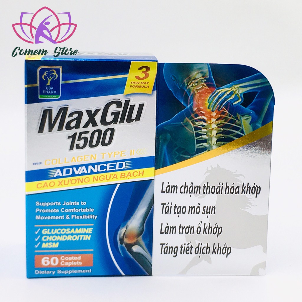 Viên uống MAXGLU 1500 thoái hoá xương khớp, đau lưng, mỏi gối.