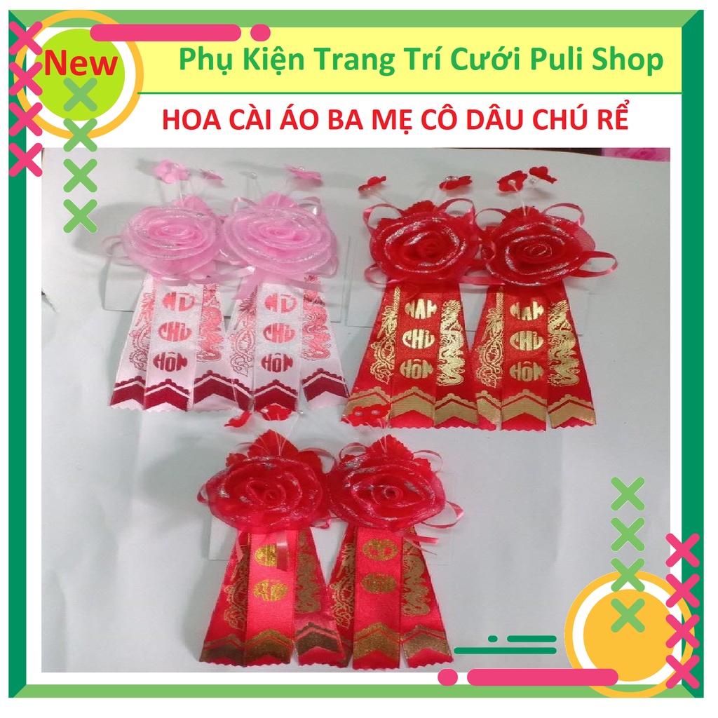 Hoa Cài Áo Đám Cưới Cài Cho Ba Mẹ Cô Dâu Chú Rể