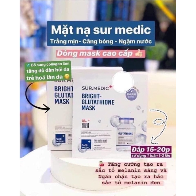 MẶT NẠ TRẮNG DA SUR MEDIC BRIGHT-GLUTATHIONE MASK