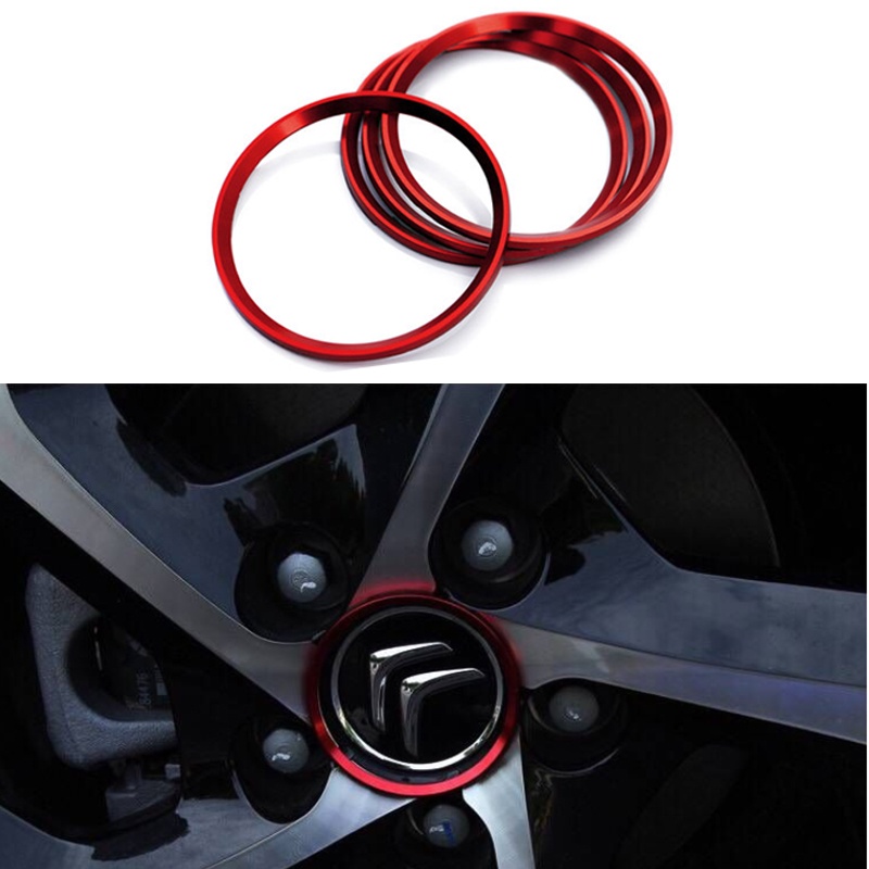 Bộ 4 Miếng Dán Trang Trí Trục Bánh Xe Hơi Citroen C3 C4 C5 C-Crosser DS5 e-Mehari C-Elysee C6 DS4