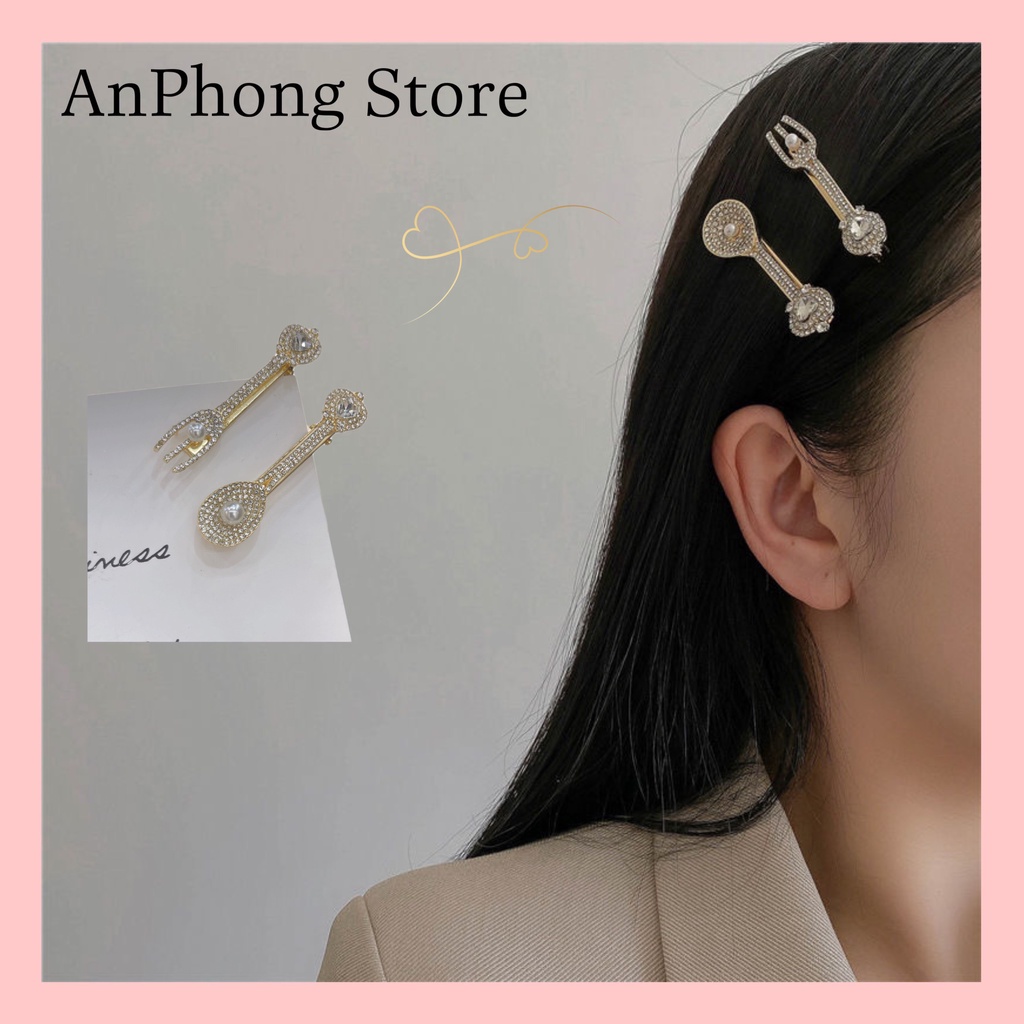 Kẹp Tóc Hot Trend Hình Muỗng Và Nĩa Phong Cách Hàn Quốc Ins Thời Thượng Mã Số Mona 001.
