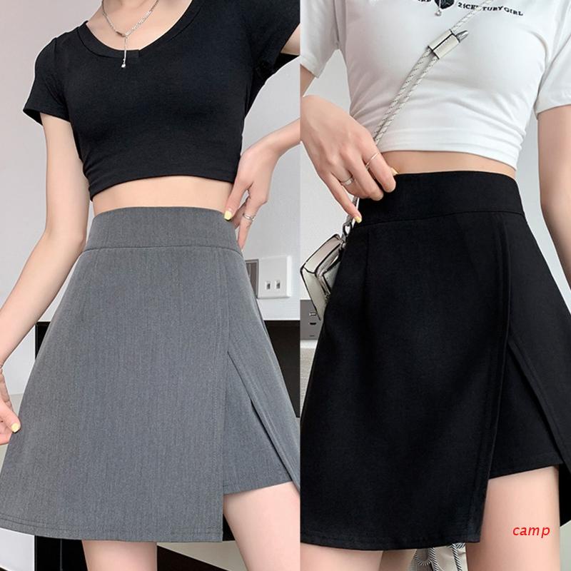 Chân Váy Chữ A Lưng Cao Thiết Kế Xẻ Tà Trước Ngắn Lưng Phối Khóa Kéo Thời Trang Mùa Hè Xinh Xắn Cho Nữ