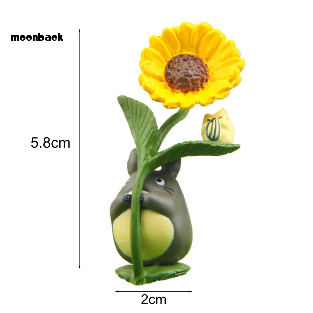 Mô Hình Tượng Ghibli Totoro Hoa Hướng Dương Anime Mịn Màng Trang Trí Tiểu Cảnh Văn Phòng