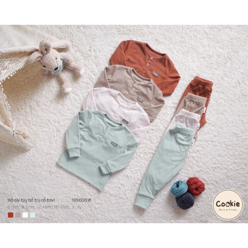 Cookie -  Bộ dài tay cổ tròn và cổ trụ cho bé 7-17kg