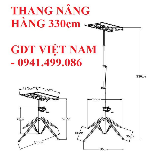 THANG NÂNG HÀNG THI CÔNG ĐIỀU HÒA, CỬA CUỐN...490cm _ GDT VIỆT NAM O941499O86