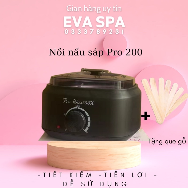 Nồi Nấu Sáp wax lông Pro 200 nấu nhanh, bền, đẹp - Tặng que gỗ