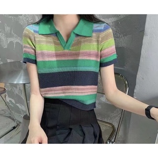 Áo len mongtoghi kẻ cổ đức