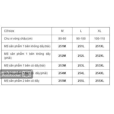 Đai thoát vị bẹn 2 bên có dây các cỡ ORBE