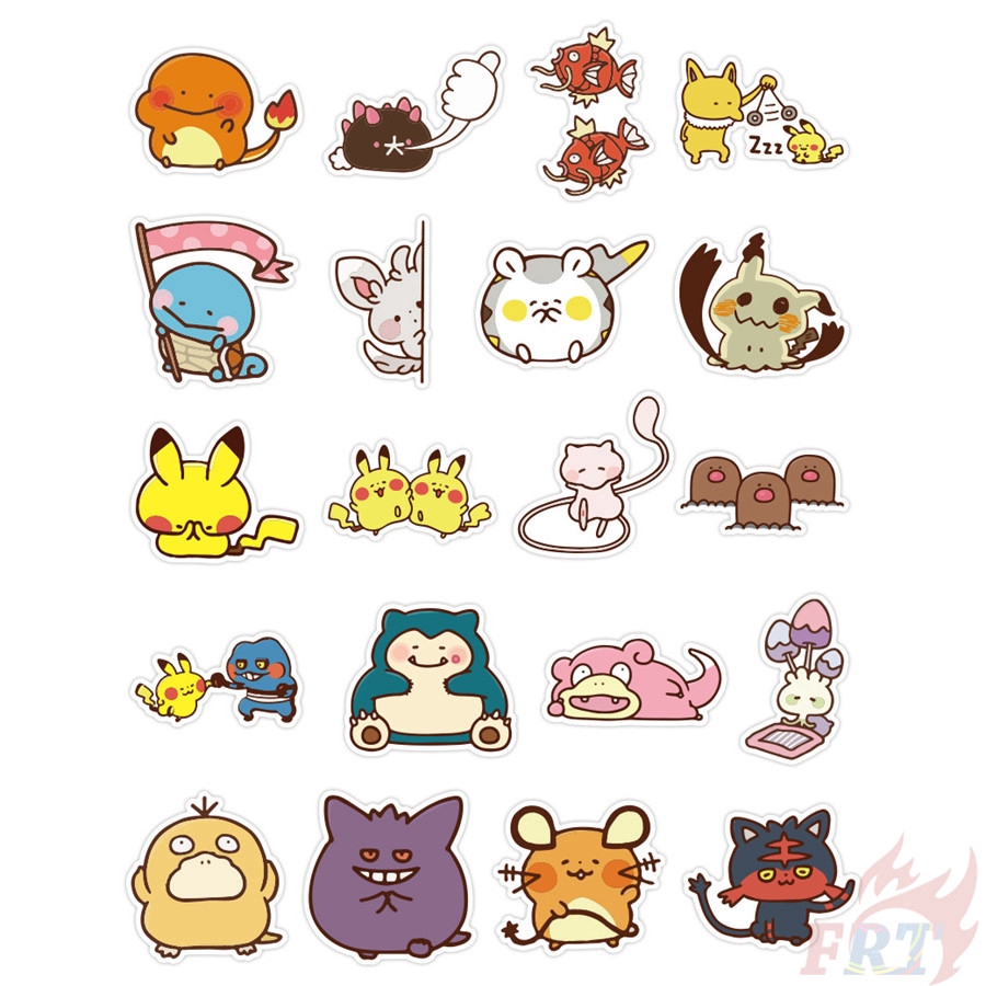 ❉ Q Pokemon Go Series 01 Funny Stickers ❉ 38Pcs/Set Anime DIY Fashion Mixed Luggage Laptop Skateboard Doodle Decals Stickers