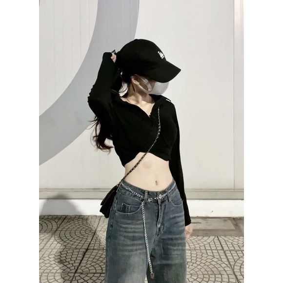 Quần xuông kèm đai xích