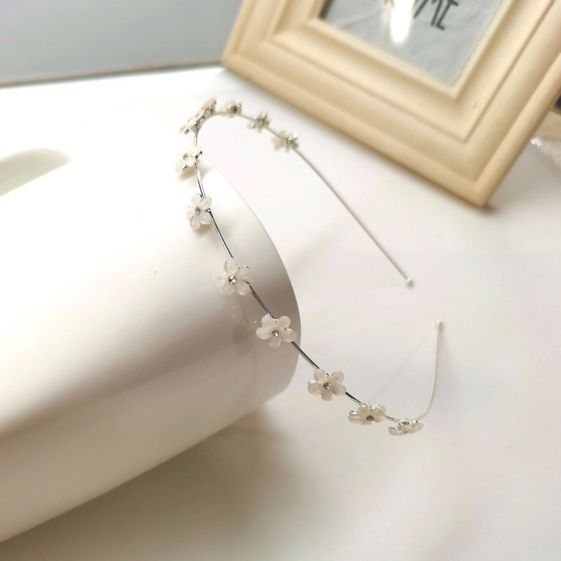 Cài tóc đính đá hình bông, băng đô cài tóc dễ thương