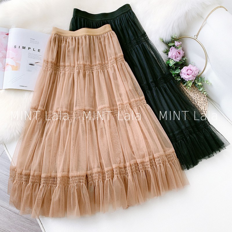 Chân Váy Lưới Tutu 3 Lớp Dáng Dài Sang Chảnh - Hàng QC