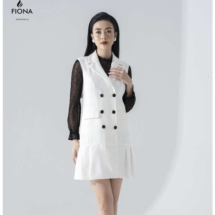 Đầm Gile Nữ FIONA, Đầm Thiết Kế Dập Nhăn Gấu Nữ Tính Mã F450669