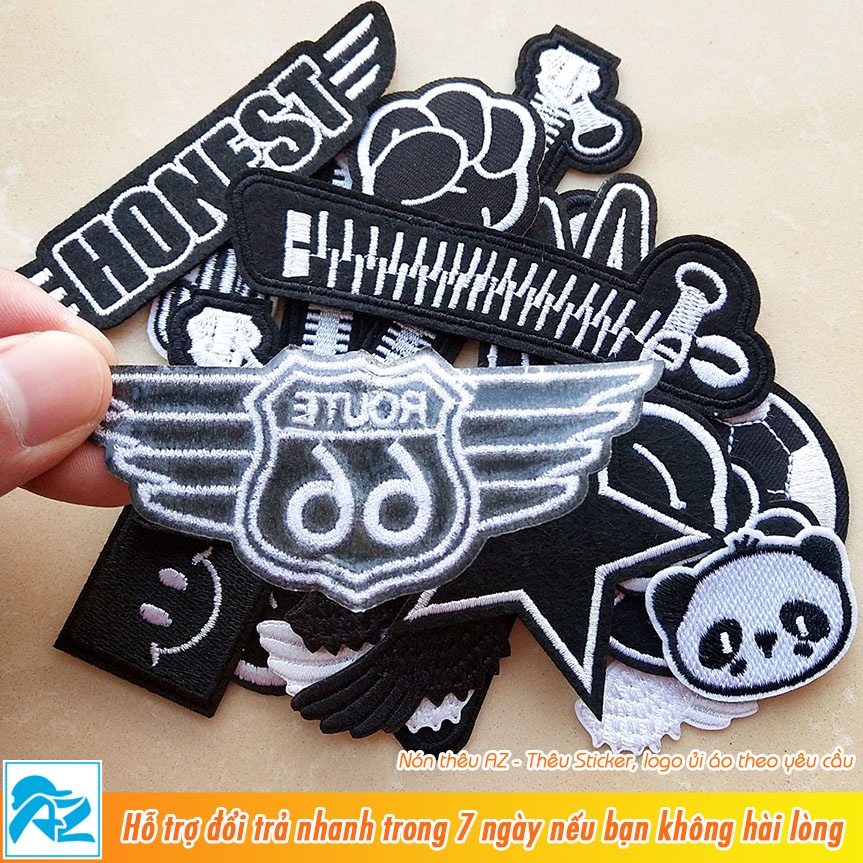 Patch vải thêu logo hình đơn giản - Sticker ủi quần áo S193