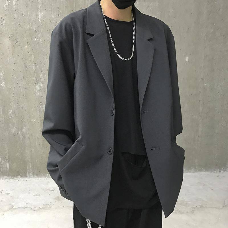 Áo Khoác Blazer Nam Xám Dáng Rộng Cho,áo Khoác Vest Nam, Áo Blazer Bigsize Nam