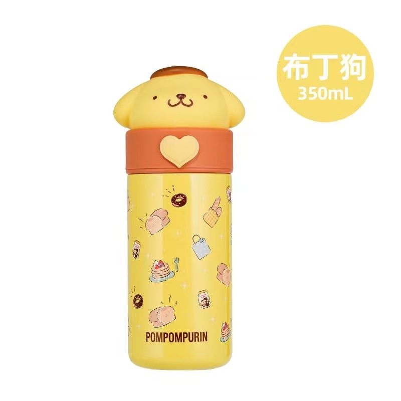 Bình Nước Giữ Nhiệt Bằng Thép Không Gỉ 316 350Ml In Họa Tiết Hoạt Hình Melody Cinnamoroll Dễ Thương Cho Bé