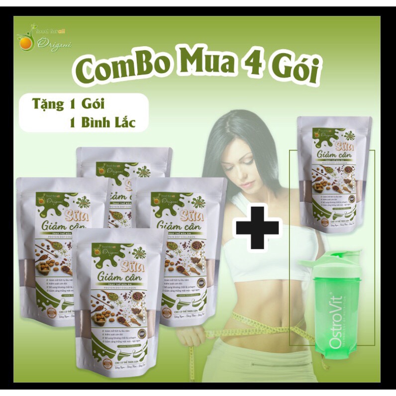 Sữa Giảm Cân Thay Thế Bữa Ăn - Giảm Cân Nhanh, An Toàn ( 3 Túi + Quà Tặng)