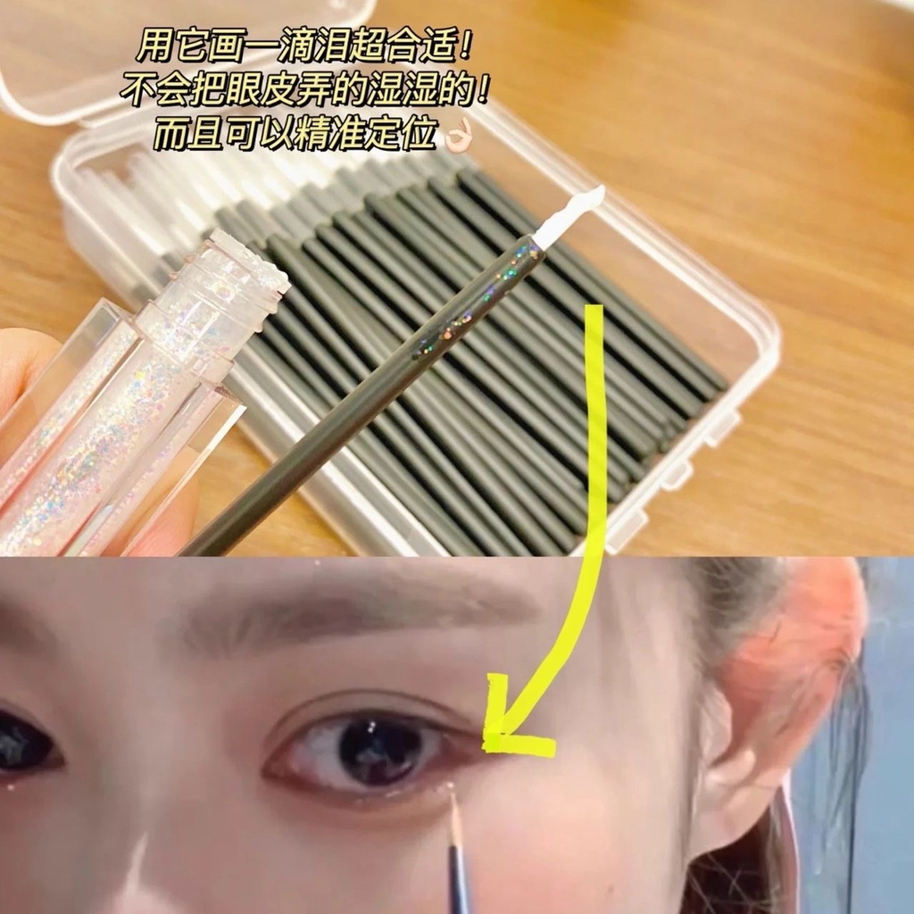 Set 50 Cọ Trang Điểm Kẻ Mắt/Kẻ Mắt Sử Dụng Một Lần Tiện Lợi