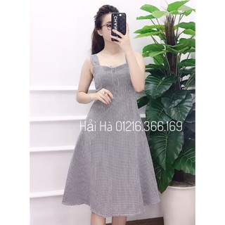 Váy 2 dây cúc bọc