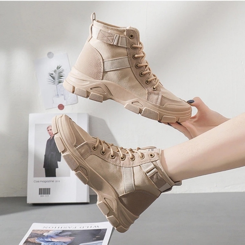 Giày Bốt Nữ Cổ Lửng Da Lộn ❤️ FREESHIP ❤️  Boots Nữ Martin Cao Cấp Sang Trọng GCC01 Hàng Sẵn Kho