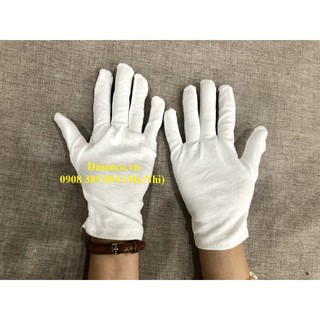 Combo 10 đôi găng tay vải cotton trắng