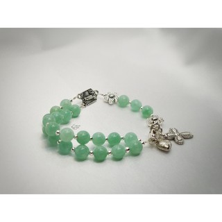 Vòng tay mân côi Light Green mề đay Lady Fatima thiết kế handmade, phụ kiện quà tặng Công Giáo