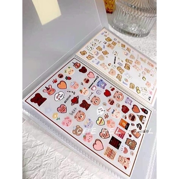 Sổ đựng mẫu sticker nail, album đựng mẫu sticker nail, 1 quyển đựng được 80 tấm