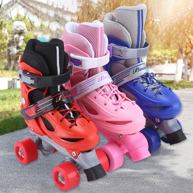 Giày trượt patin trẻ em 2 hàng bánh cho bé từ 2-10 tuổi đi được luôn không lo té ngã có thể điều chỉnh size