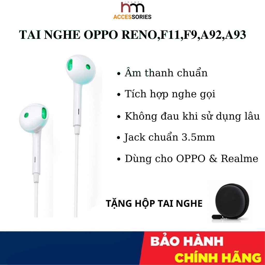 ( TẶNG HỘP ) Tai nghe OP-PO màng xanh chính hãng 1 ĐỔI 1