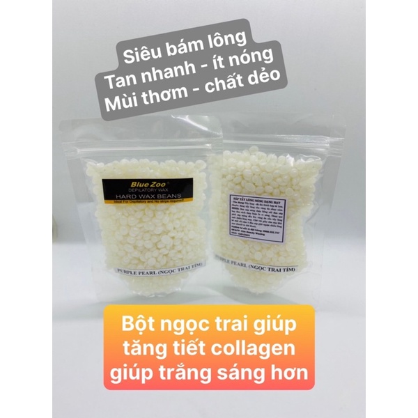 300g Sáp tẩy lông Hard wax beans Bột Preal tím Siêu dưỡng Bluezoo Premier Cao cấp