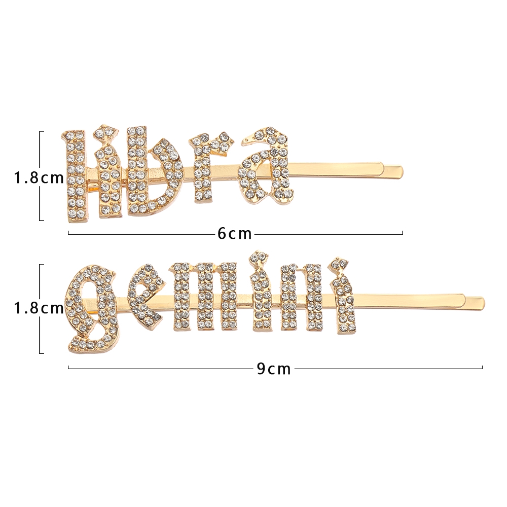 Kẹp tóc hình chữ chòm sao đính đá lấp lánh thời trang sang trọng cho nữ