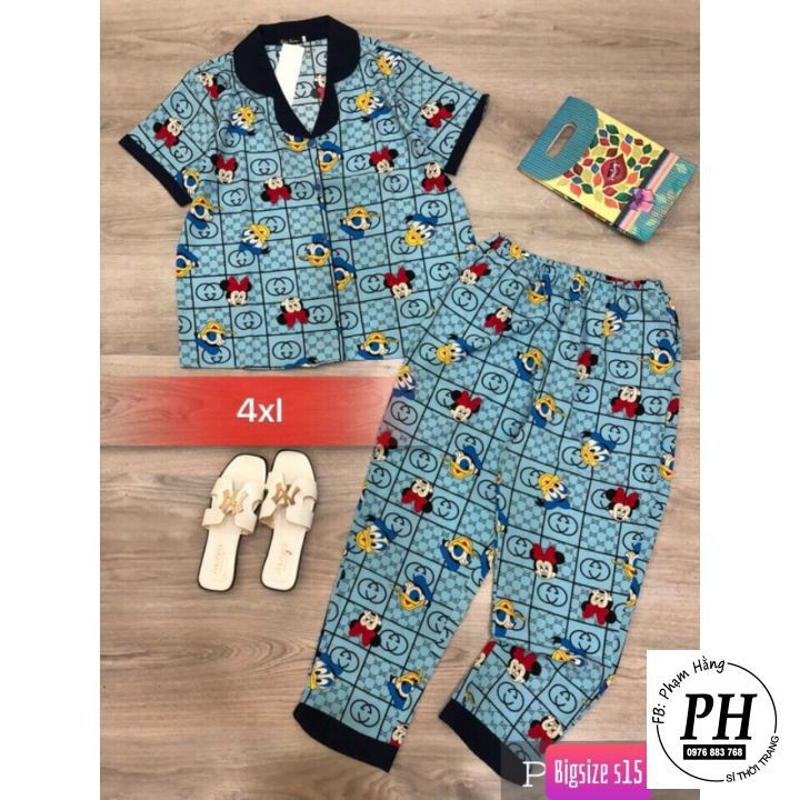 Xả kho  Bộ Pijama nữ mặc ở nhà BIG SIZE 60KG đên 80KG