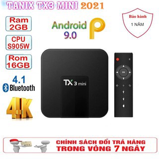 Android Tivi Box TX3 mini - 2G Ram và 16G bộ nhớ, Bluetooth, AndroidTV 9 - Phiên bản 2021 - Bảo hành 12 tháng