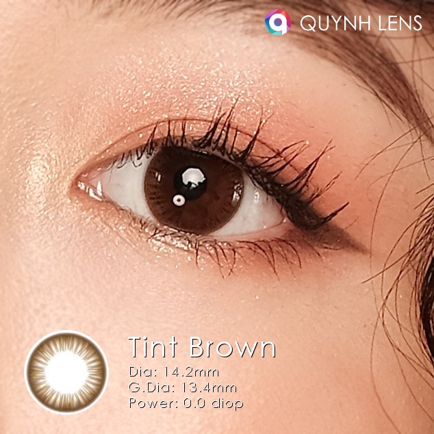 Kính áp tròng QUỲNH LENS tint brown 0 độ